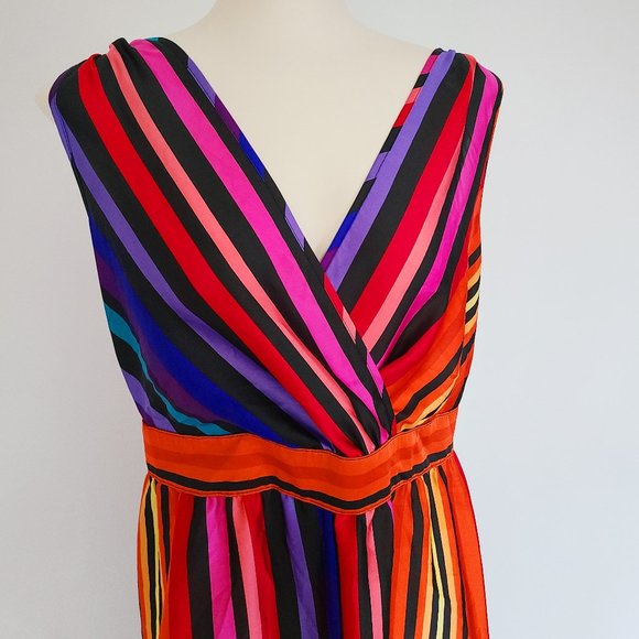 Boho Rainbow Striped Maxidress (M/L) - Picture 7 of 11